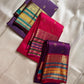 Kaamini ✨ — Purple Pure Kanchipuram Silk Saree
With Elegant Brown Korvai Border & Bold Stripes
Adorned with Scattered Gold Zari Buttas on Body
Intricate Zari Weaving in Regal Brown Pallu
Contrast Blouse with Matching Korvai Border