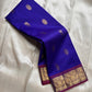 Swaram Lightweight – Celestial Royal Indigo
Feather-Light Indigo Kanchipuram Silk Saree
Yali & Peacock Zari Border with Heritage Buttas