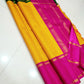 Manjal Rani Podi Kattam – Pure Korvai Kanchipuram Silk Saree
Sunshine yellow micro checks body with rani pink korvai border & pallu
Elegant bottle-green top border and gold zari detailing for a classic finish
Silk Mark Certified | ships in two weeks