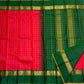 Emerald Ruby Korvai
Pure Kanchipuram Silk Saree – Ruby Red Body with muthu kattam  Grid Checks
Emerald Green Korvai Borders Adorned with Zari Elephant Motifs
Grand Green Zari seer Pallu with Traditional motifs 
Silk mark certified, ships in 2 weeks
