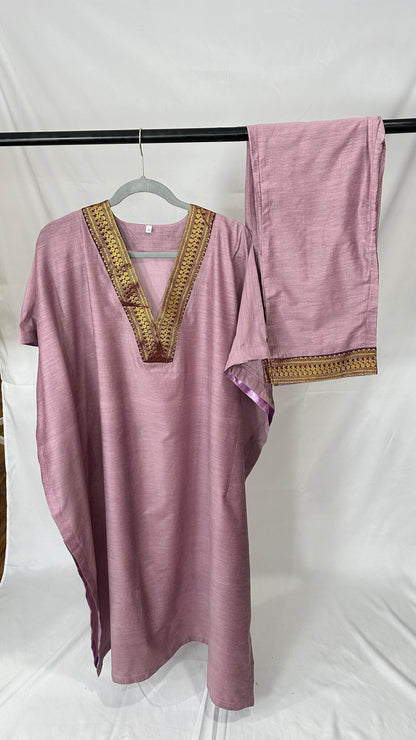 Silk cotton kaftan sets