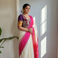 "Charu" collection - narayanpet and kalamkari blouse in purple and red