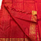 Vermillion Swarna Vairaoosi — Pure Kanchipuram Silk Saree
Vermillion red body with fine vairaoosi stripes, gold rosette buttas, and Gandaberunda borders in antique zari.
Silk Mark Certified • Free Shipping within USA • 2 weeks