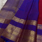 Gargi ✨ – Ruby Red Kanchipuram Pure Silk Saree
with Gold Kattam Checks & Rosette Buttas
Broad Royal Blue Korvai Zari Border 🌸
Opulent Blue Brocade Pallu with Fine Zari Weaving
A Timeless Heirloom of Elegance & Tradition