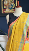 Bhujodi Kala cotton organic saree with mirror embroidery