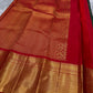Aubergine Purple pure silk Kanchipuram saree, Vairaoosi weave with Antique Gold Zari border — pallu detail