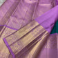 Peacock Teal pure silk Kancheepuram saree, Korvai weave with Royal Purple Zari border — body weave close-up