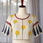 Limited edition pure cotton handblock printed blouse with Ajrakh patchwork sleeves by Idam Living