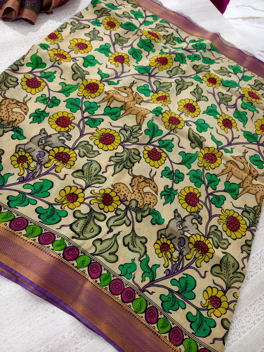 Pure Chennur Silk — Hand-Painted Kalamkari Fabric

Artisanal Elegance, Every Stroke a Story