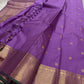 Challani – Regal Purple Kanchipuram Silk Saree with Zari Checks and Buttas & arai maadam Border and rudrakshapet with muthu seer