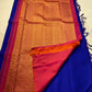 Nila Pattu — Pure Silk Kanchipuram (Handloom)
Royal nila blue with antique-gold paisley buttas & korvai contrast arakku-tangerine pallu
Silk Mark Certified • Free USA Shipping • Ships in Two Weeks • Dispatch in 1 Week
