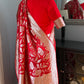 Radiant Red Banarasi Elegance ✨
With Gold Zari Floral Jaal & Striped Body 🌸
A Lustrous Semi-Georgette Weave 💫
Lightweight, Graceful & Timelessly Festive 🎉
| Ready to Ship ✅