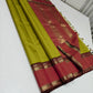 Poornima — Pure Kanchipuram Silk Saree (Lime Green × Sindhoor Red)
Elegant haritha-lime body with subtle self-checks and rich sindhoor-red korvai borders in pure zari weave
Silk Mark Certified • Fall & Pico Done • Blouse Stitching Available ($30) • Free S