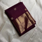 Archana – Handwoven Pure Silk Kanchipuram in Deep Brown with Gold Zari Accents & Ornate layered border