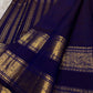 Royal Indigo and Antique Gold Handwoven Pure Silk Kanjeevaram Saree with Rettapet Border and Mayil Chakram Butta