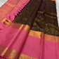 Chandra Pushpam – Rani Pink & Aubergine Pure Silk Kanchipuram ✨🌸

Contrast Aubergine Brocade Pallu with Golden Jaal 🌌

Yellow-Gold Zari Borders with Annam & Floral Motifs 🦚

Silk Mark Certified ✅ | Fall & Pico Done ✅

Free Shipping within USA 🚚 |