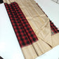 Kumkum Ivory Kattam
Pure Kanchipuram Silk Saree – Ivory Body with Red & Black Kattam Checks
Korvai Borders with Elegant Zari Detailing
Grand Zari Pallu with Subtle Gold Stripes
Silk Mark Certified ✅ | Fall & Pico Done ✅ | Blouse Stitching Available ($30)