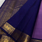 Lilac Mayil Pushpam – lilac-purple body with navy korvai borders

Pure Kanchipuram silk • gold zari pushpam (flower) buttas all over

Grand navy brocade pallu with diamond jaal • contrast blouse with border

Silk Mark Certified | Fall & Pico Done |