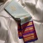 Kumari ✨ – Pastel Sage Green Kanchipuram Pure Silk Saree
with Delicate Golden Floral Buttas 🌸
Purple–Red Korvai Varisaipet Zari Border
Grand Purple Pallu with Stripes & Floral Vines
An Heirloom of Grace, Heritage & Festive Splendor