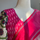 "Charu" collection - Ikat and kalamkari blouse in pink,green and white