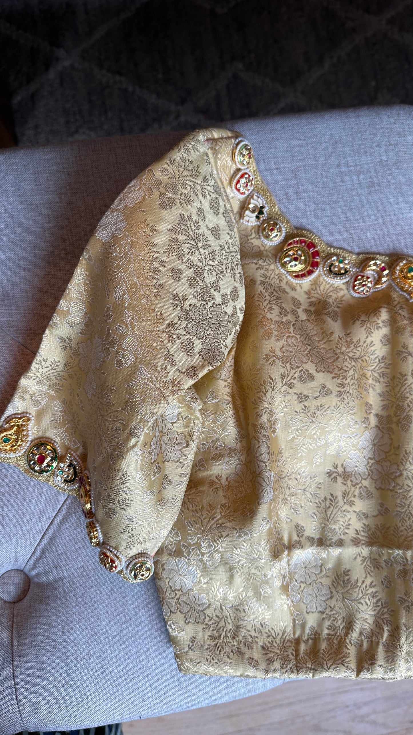 Banarasi blouse embroidered with meenakari work