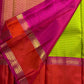 Ilai Pachai & Vermilion Korvai Pure Silk Kanchipuram Saree
Parrot-green kasa kasa kattam checks with vermilion borders & rani-pink pallu
Silk Mark Certified • Ships in two weeks • Free Shipping within USA