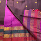 Coffee Brown Rajam – Pure Kanchipuram Silk Saree
Coffee Brown Body with Gold Zari Buttas
Rani Pink Korvai Borders with Temple, Peacock & Elephant Motifs
Grand Rani Pink Zari Brocade Pallu with Vertical Stripes & Tassels
Silk Mark | ships in two weeks
