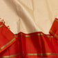 Ivory Vermillion Kattam — Pure Silk Kanchipuram Saree
Buttermilk-Ivory Body with Red Micro-Checks & Vermilion Korvai Border ✨
Gold Pin Lines, Leaf-Green Highlights & Rust Pallu • Silk Mark Certified • Ships in 1 Week ✅
