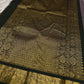 Charcoal Pachai Yaanai – Pure Korvai Kanchipuram Silk Saree
Charcoal grey body with gold zari yaanai & medallion buttas
Deep pachai korvai border with peacock & vine motifs; grand brocade pallu
Silk Mark Certified | Fall & Pico Done | ship in two weeks