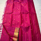 Rani Vairaoosi – Pure Kanchipuram Silk 💗

Fine Pinstriped Weave with Gold Buttas ✨

Antique-Gold Zari Border & Green Selvedge 🌿

Grand Zari Brocade Pallu with Medallion Checks 🪔

Silk Mark Certified • Ships in Two Weeks • Free USA Shipping