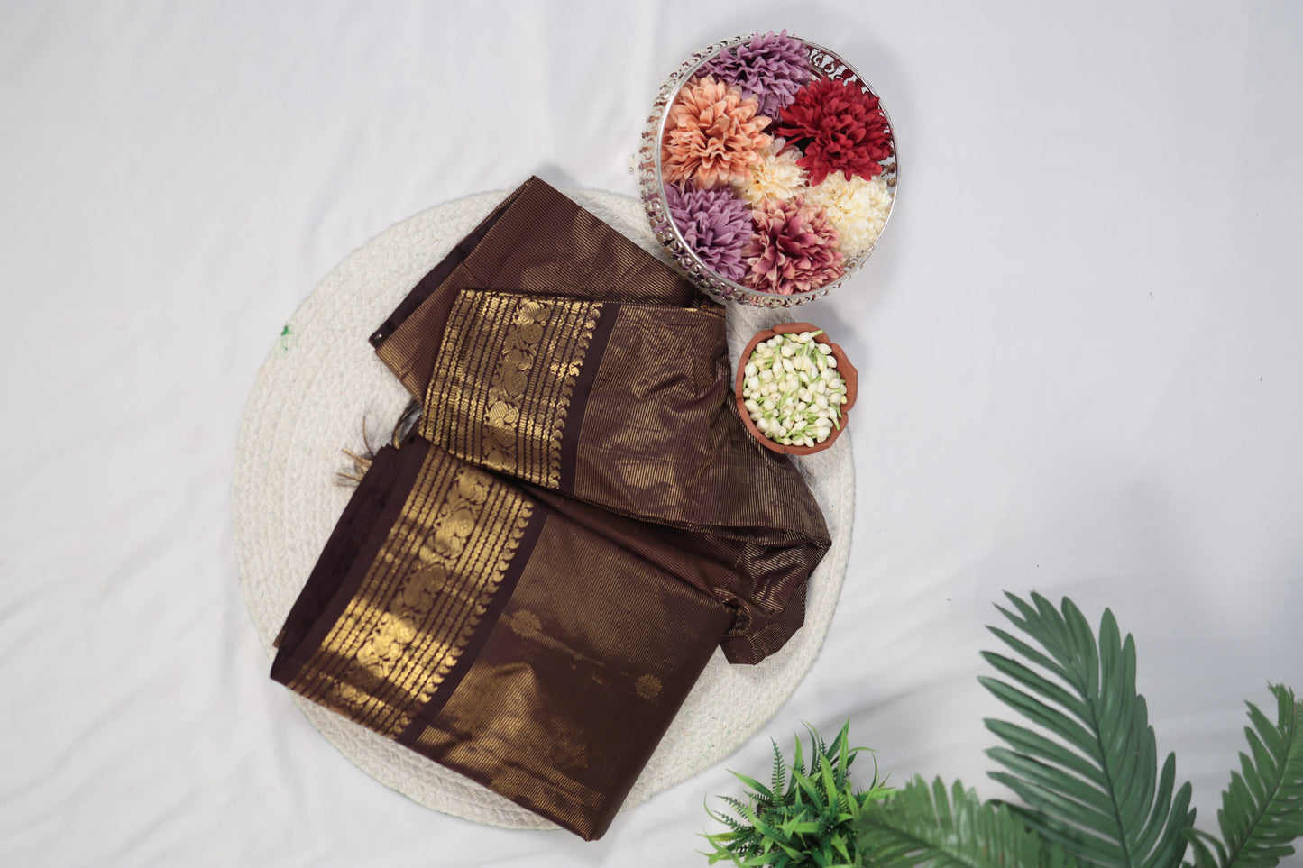 Deep Brown Vairaoosi Kanchipuram Silk Saree