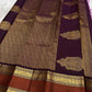 Lavender pure silk Kanchi Pattu saree, Rettapet weave with Deep Aubergine Korvai border — pallu detail