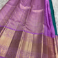 Peacock Teal pure silk Kancheepuram saree, Korvai weave with Royal Purple Zari border — pallu detail