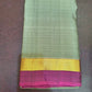 Kanchipuram Silk Saree • Lightweight Silk Weave • Sage Green with Pink