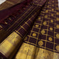 Pure silk Kanchivaram saree with antique gold zari kattam grid and chakra motif detailing