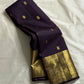 Deep Plum Coin Zari (Pure Kanchipuram Silk)

 Aubergine/plum body with gold chakram & mayil buttas

Self deep-purple border with antique-gold kasu-mālai (coin) motifs

Silk Mark Certified • Free USA Shipping • Ships in Two Weeks