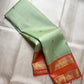 Pastel Pistachio Green Pure Silk Kancheepuram Rettapet Saree - draped hero view