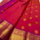 Sowmya – Fuchsia & Magenta Kanchipuram Pure Silk Saree with Sorgavasal Mayil Motifs, Baavanji Border & Maroon Selvedge