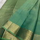 Vibha pastel sage green  Pure Kanchipuram Silk Saree Blending the Grandeur of South Indian Weaving with Paithani-Inspired Floral Zari Borders and a Lustrous Rose Gold zari Pallu