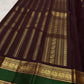 Deep Arakku Handwoven Pure Silk Kanchipuram Rettapet Saree with Emerald Green Border – additional detail view 5