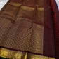 Midnight Oosikattam ✨ – Pure Kanchipuram Silk Saree
Deep Midnight Blue Body in Oosi Zari Kattam with Leaf Buttas
Maroon Korvai Border with Green Selvedge & Elephant Motifs
Opulent Maroon Pallu with Intricate Gold Zari Brocade
Silk Mark Certified |
