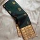 Maragatham 💚✨ – Emerald Green Pure Kanchipuram Silk Saree with Handwoven Gold Peacock Buttas 🦚, Ivory-Gold Varisaipet Zari Border 🌿💛 & Ornate Traditional Pallu with Hand-Knotted Tassels 🎀
