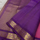 Varnam – Pastel Pink Kanchipuram Silk Saree with Lilac Purple Rudraksha Zari Border & Ornate Kamalam Pallu | Pure Handloom Heritage