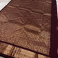 Thamarai — Deep Brown — Pure Kanchipuram Silk Saree
Deep Brown with Gold Zari Leaf Buttas & Diamond Jaal Pallu
Silk Mark Certified • Free Shipping within USA • Ships in Two Weeks