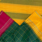 Vasantha Oli Kattam — Pure Silk Kanchipuram
Radiant mustard-yellow body with parrot-green kattam checks 🌿
Temple korvai borders & raspberry-pink contrast pallu ✨
Lightweight festive handloom weave with gold zari accents 💫
Silk Mark Certified • Free Ship