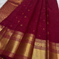 Deep chilli red Kanjipuram Rettapet saree – additional detail view