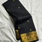 Kaviya Irul — Pure Silk Kanchipuram Saree
Jet Black Body • Antique Gold Zari Buttas
Floral Medallion Korvai Border • Brocade Pallu
Silk Mark Certified ✅ • Fall & Pico Done ✅
Blouse Stitching Available ($30) • Free Shipping within USA 🇺🇸 • Two Weeks