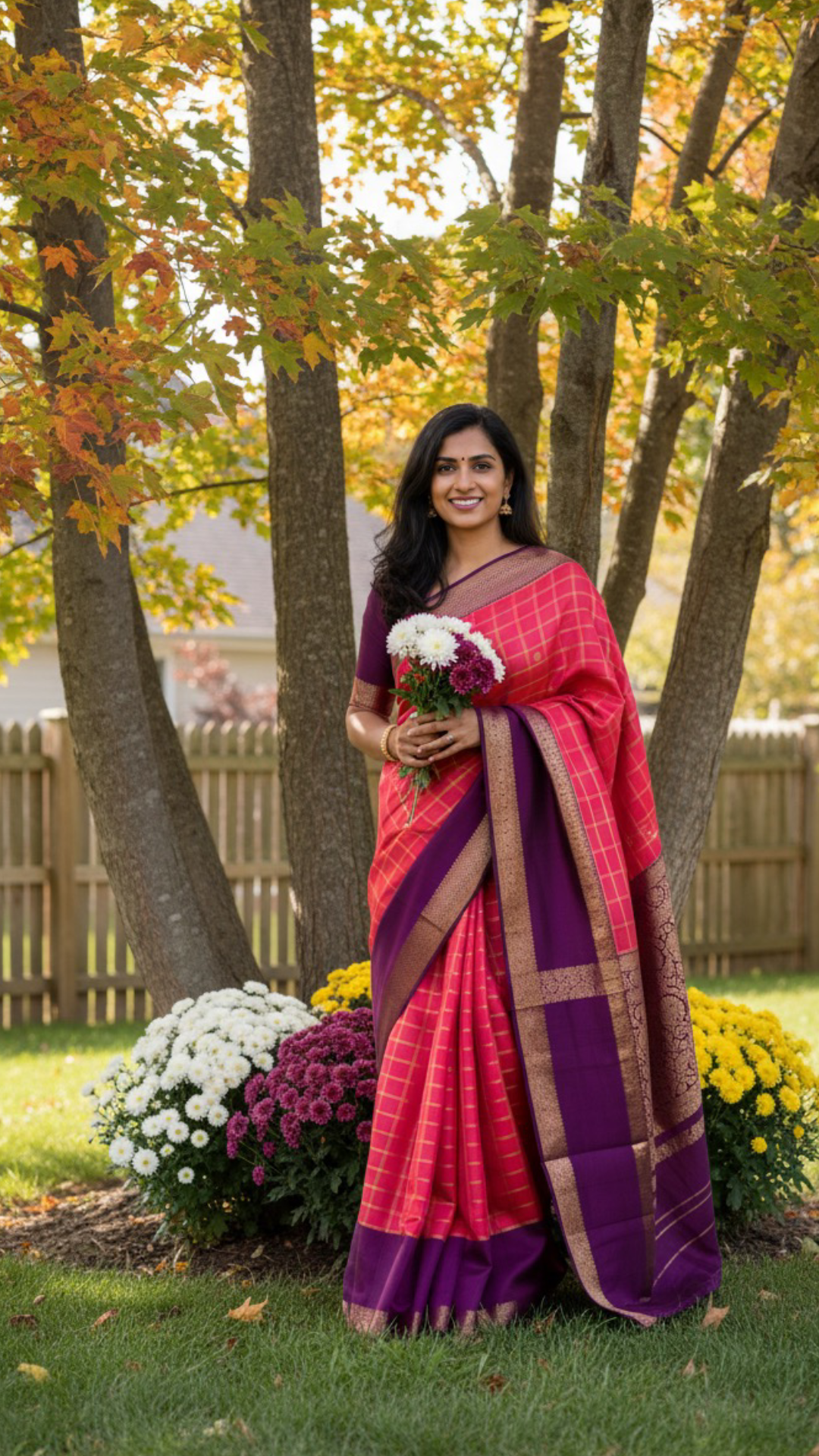 Pink Shot with Rani Radiance ✨ – Pure Kanchipuram Silk Saree with Gold Zari Kattam Checks, Plum Korvai Border & Grand Brocade Pallu – Silk Mark Certified, Fall & Pico Done, Blouse Stitching Available, ships in 2 weeks