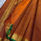 Rust Orange Yazhi Vairaoosi — Pure Silk Kanchipuram Saree
Rust orange body with fine vaira oosi lines and regal Yazhi zari motifs
Antique gold borders with green selvedge and grand brocade pallu ✨
Silk Mark Certified • Free USA Shipping • Ships in Two We
