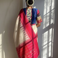 "Charu" collection - Ikat, kalamkari kasavu with zari border blouse